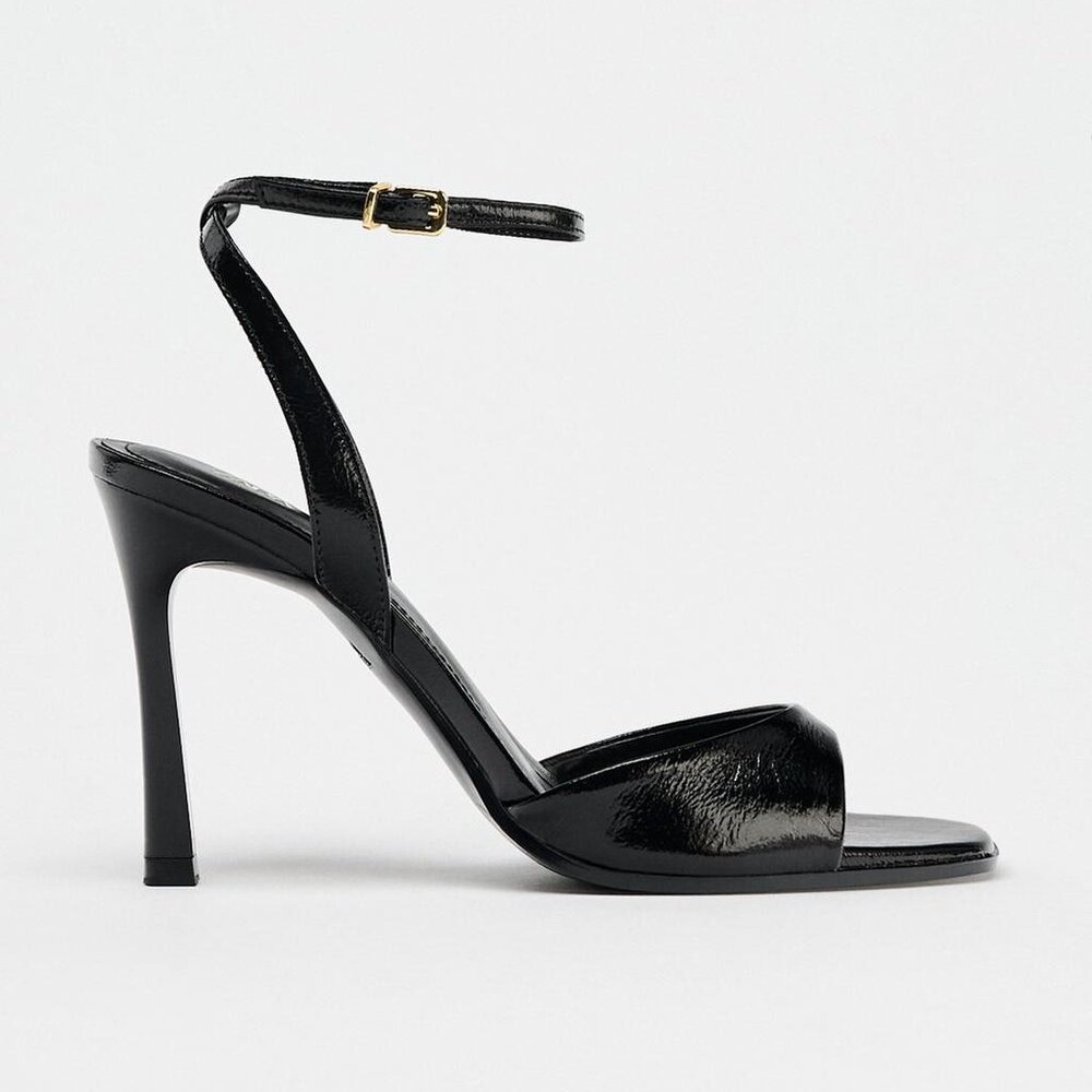 ZARA patient effect heeled sandals - size 38